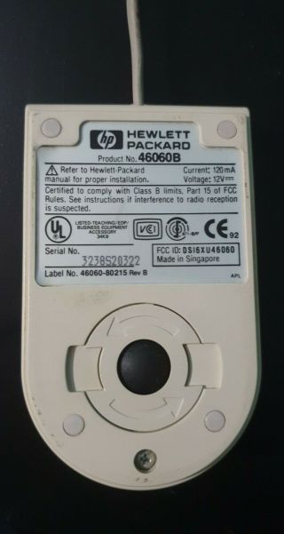Vintage HP 46060B HP - HIL 3 Button Mouse 3