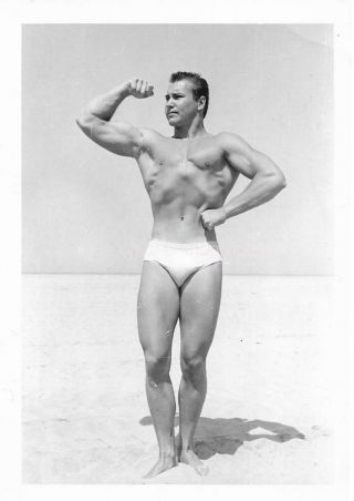 Muscle Man Vintage Found Bodybuilder Photograph Black And White Portrait 07 11 M