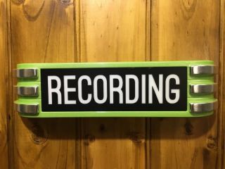Recording Rca Radio Warning Light Flashing Studio Sign Metallic Green Chrome