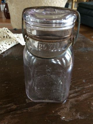Vintage Royal Canning Jar Wire Bail Purple A.  G.  Smalley & Co.  Rare