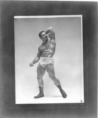 Muscle Man Vintage Found Bodybuilder Photograph Black And White Portrait 07 11 K