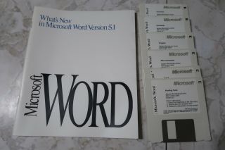 Vintage Microsoft Word Version 5.  1 Apple Macintosh Floppy 3.  5 "