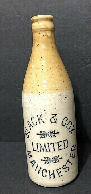 Vtg/antique Ginger Beer Bottle Slack&cox Limited Manchester Stoneware Salt Glaze