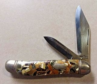 Vintage Imperial Prov Ri Usa Multicolor 2 Blade Folding Pocket Knife 1956 - 88