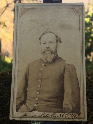 Ink Identified Civil War Cdv Lt.  Stanley Of Co.  G,  36th Ohio Infantry