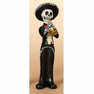 Day Of The Dead Skeleton Mariachi Trumpet Player Figurine Dia De Los Muertos