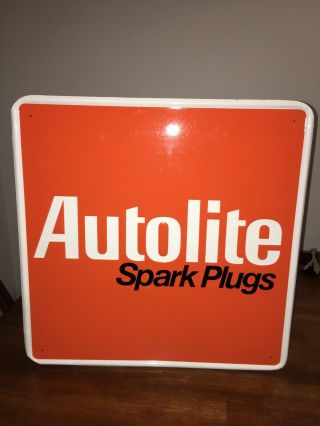 Autolite Spark Plug Sign.  Embossed Awesome Colors