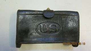 Post Civil War U.  S.  Army Leather Ammo Pouch,  Cartridge Box