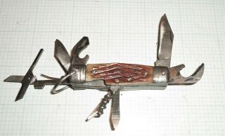 Vintage Korium,  Japan 8 – Blade Multi - Tool Pocket Knife -