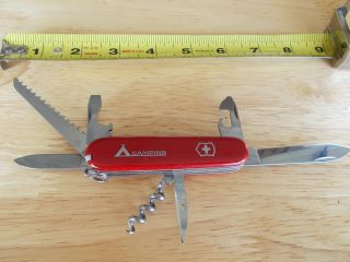 Authentic Swiss Army Camping Knife With 7 Functions Red Panels W/ Saw Blade
