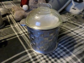 Vintage Guardian Service Ware Ice Bucket W/ Plastic Liner & Glass Lid