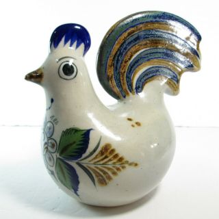 Vintage Mexico Tonala Pottery Folk Art Chicken Hen Rooster Signed Erandi Farm