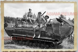 Ww2 Vietnam War Saigon Topless Atmy Tank Gay Soldier Jungle Vintage Photo 800
