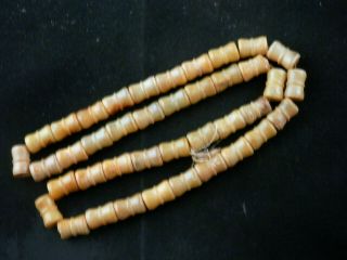 27 Inches Chinese Old Jade Hand Carved Beads Prayer Necklace K006