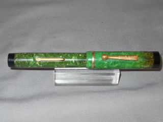 Gold Bond Vintage Flat Top Jade Green Fountain Pen - - - medium 3