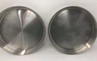 Two Vintage West Bend Lustre Craft Stainless Steel Round 9 X 1.  5 " Cake Pans
