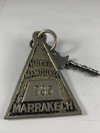 Vintage Hotel Mamounia Marrakech Morocco Unusual Key With Fob Room 385