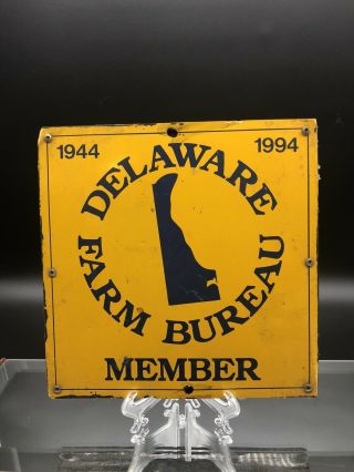 Vhtf Tin Tacker Delaware Farm Bureau Member Sign 1944 - 1994 10”x10” 2