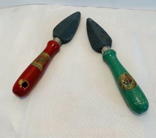 Vintage Niagara Falls 66 Carborundum Knife Sharpener W/green Wooden Handle