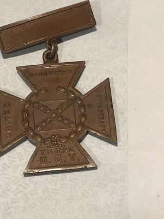 United Daughters Of The Confederacy Southern Cross Of Honor Medal - Crankshaw