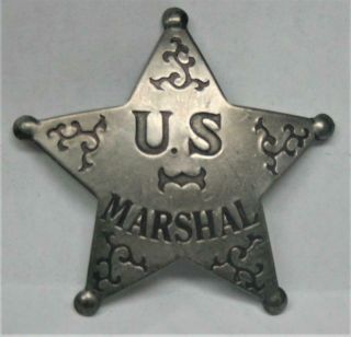 Reproduced Aged 1864 Style - Us Marshall Ornate 5 Point Star Badge