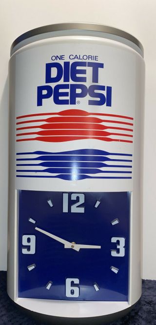 Vintage Diet Pepsi One Calorie 23 - 1/2 " H X 13 " W Advertising Can Clock