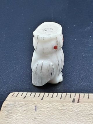 Vintage Hand Carved Zuni Antler Owl Fetish 2
