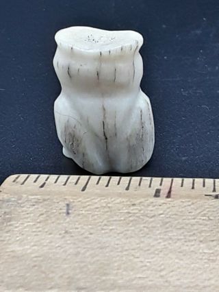 Vintage Hand Carved Zuni Antler Owl Fetish 3