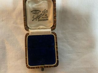 Antique Leather Silk Velvet Jewellery Ring Box