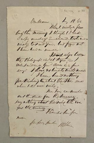 1863 Civil War Letter Signed By Brevet Brigadier General William H.  Noble Ha Loa