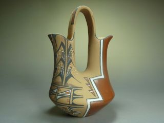 Mexico Vintage Wedding Vase Pottery Roberta Shendo Jemez Pueblo