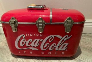 Rare Vintage Coca Cola Coolbox Ice Box W/ Am Fm Radio / Cd Player