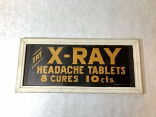 Vintage 1930’s X - Ray Headache Tablets Medicine Drug Doctor Sign Framed