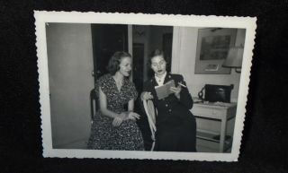 2 Pretty Women Reading Book 1 Woman In Naval Uniform Vintage Photo 1958