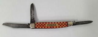 Vintage Kutmaster Purina Stockman Pocket Knife Utica N.  Y.