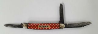 Vintage Kutmaster Purina Stockman Pocket Knife Utica N.  Y. 2