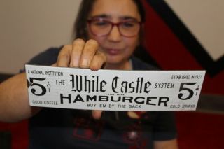 White Castle Restaurant 5c Hamburger Soda Pop Gas Oil Porcelain Metal Sign