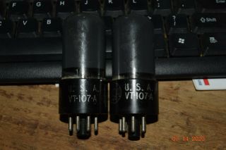 2 Vintage Rca Military 6v6gt/g Vt107 - A Radio Audio Output Amplifier Tubes Strong