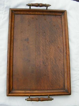 Vintage Wooden Serving Tray With Handles Coffee Table/butler