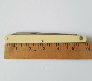 Schrade,  Usa 105 Melon Tester Knife,  (sampler),  Ivory Plastic,  Brass Liner,  5 3/4 "