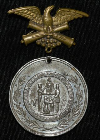 1886 Gar Encampment Gettysburg Dedication Of Monuments Medal W Suspender