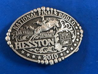 2010 Hesston.  Nfr National Finals Rodeo Western Award Belt Buckle Las Vegas