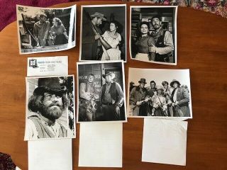 6 Vintage Black & White Photographs From " Gunsmoke " Cbs Films 7x9