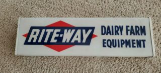 Lighted Rite - Way Dairy Farm Equipment Sign,  Vintage Plastic Metal Advertising