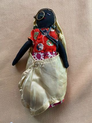 Handmade Primitive Black Doll East African Africa Kenya Kanga Folk Art