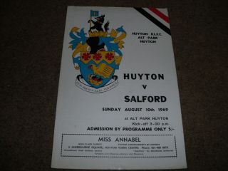 Rare Vintage Rugby League Huyton V Salford 1st Home @ Alt Park 10th August 1969