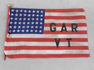 Civil War G.  A.  R.  48 Star Us Flag With Vt Marking From Reunion