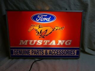 Large Ford Mustang Parts & Service Dealership Lighted Window Display Sign