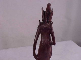 2 Hand Carved WOODEN STATUES - - 1 AFRICAN Maiden & 1 AFRICAN Royalty 3