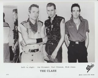 Vintage Press Photograph The Clash - Epic Records